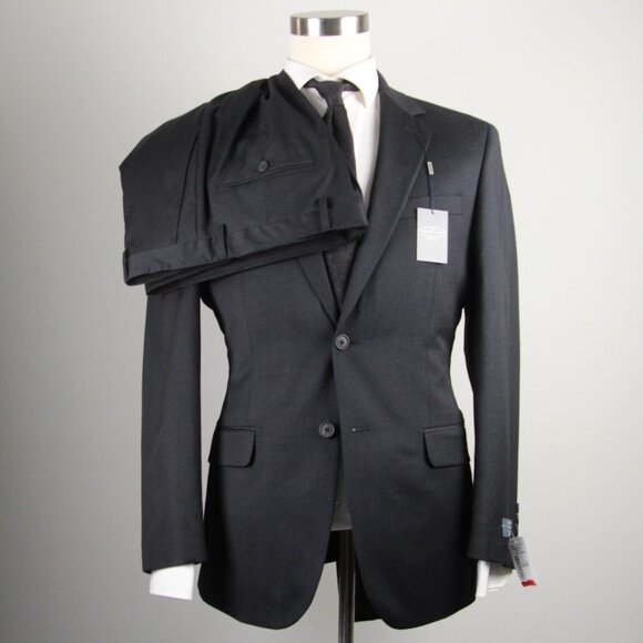 40R Pronto Uomo‎ Men's 2pc Suit Jacket Blazer Pant Size 34W Charcoal E03256 - Picture 1 of 15